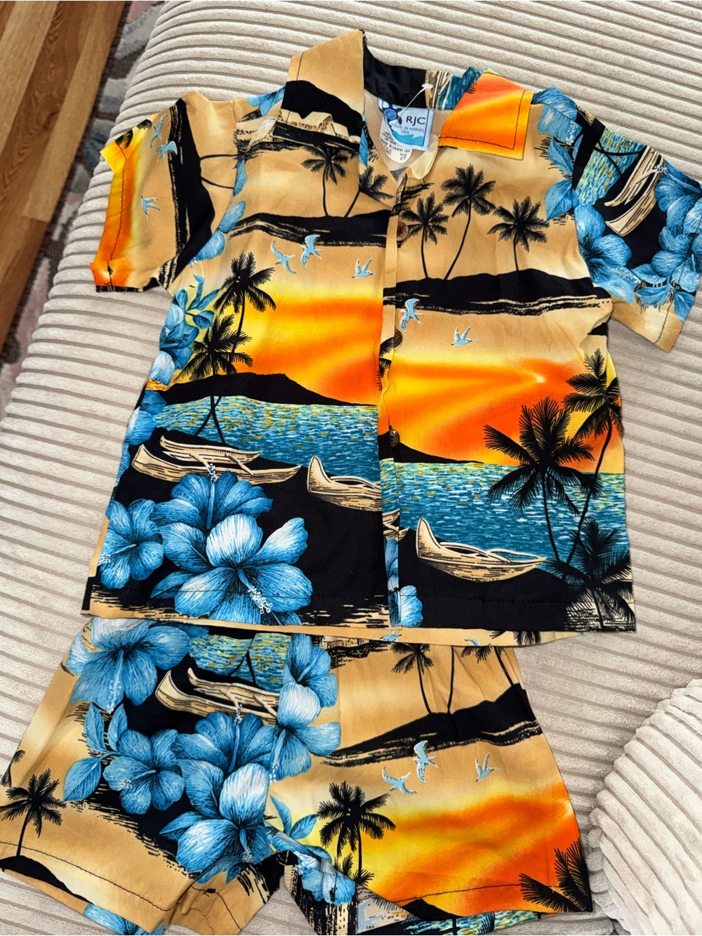 RJC Kids Tropical Sunset Hawaiian Set - Blue Floral